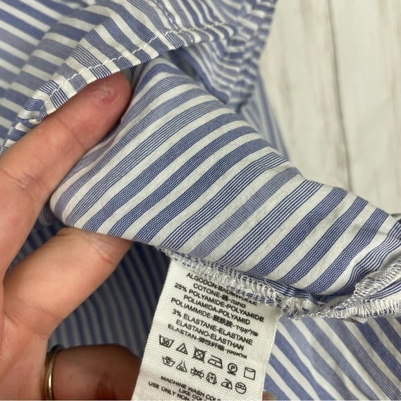 Free People blue and white off the shoulder top Small - Picture 4 of 5